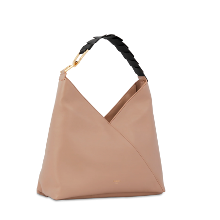 Sac hobo Zippé Pagode Naturel / Noir