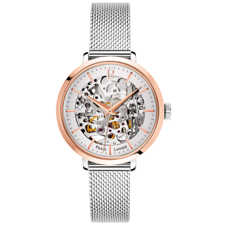 Montre Femme AUTOMATIC Cadran Argenté Bracelet Acier milanais Argenté