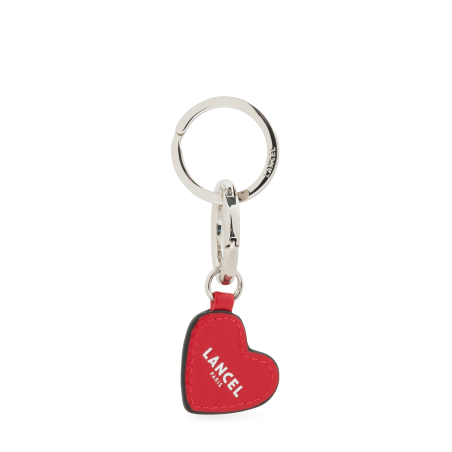 CHARMS DE LANCEL Base porte-clés cœur cuir — Rouge Lancel