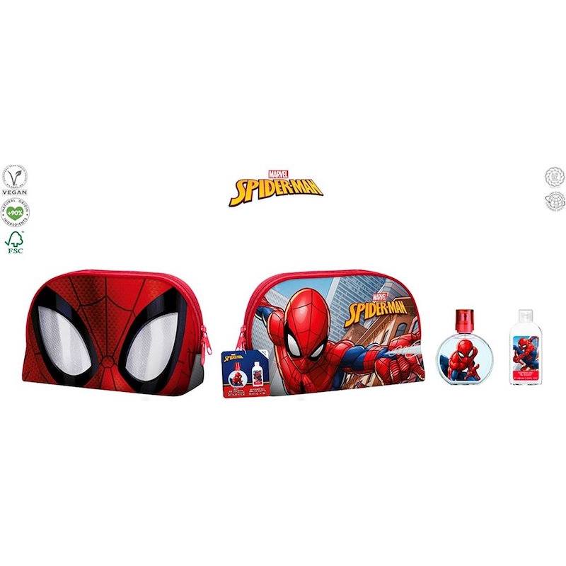 Set Cadeau Parfum Marvel Spiderman Pour Enfants EDT 50ml+ Gel Douche + Dos  